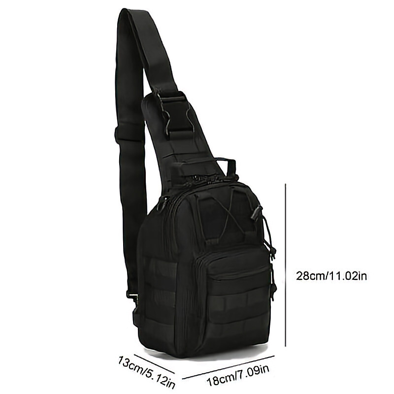 Men Backpack Molle Tactical Sling Chest Pack Shoulder Bag Outdoor Hiking Travel