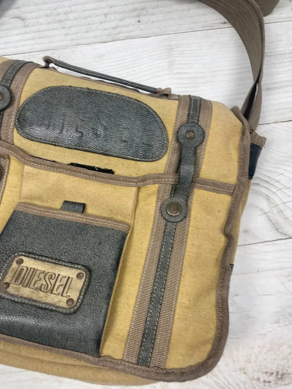 Vintage Diesel Shoulders Bag 90s Men Beige