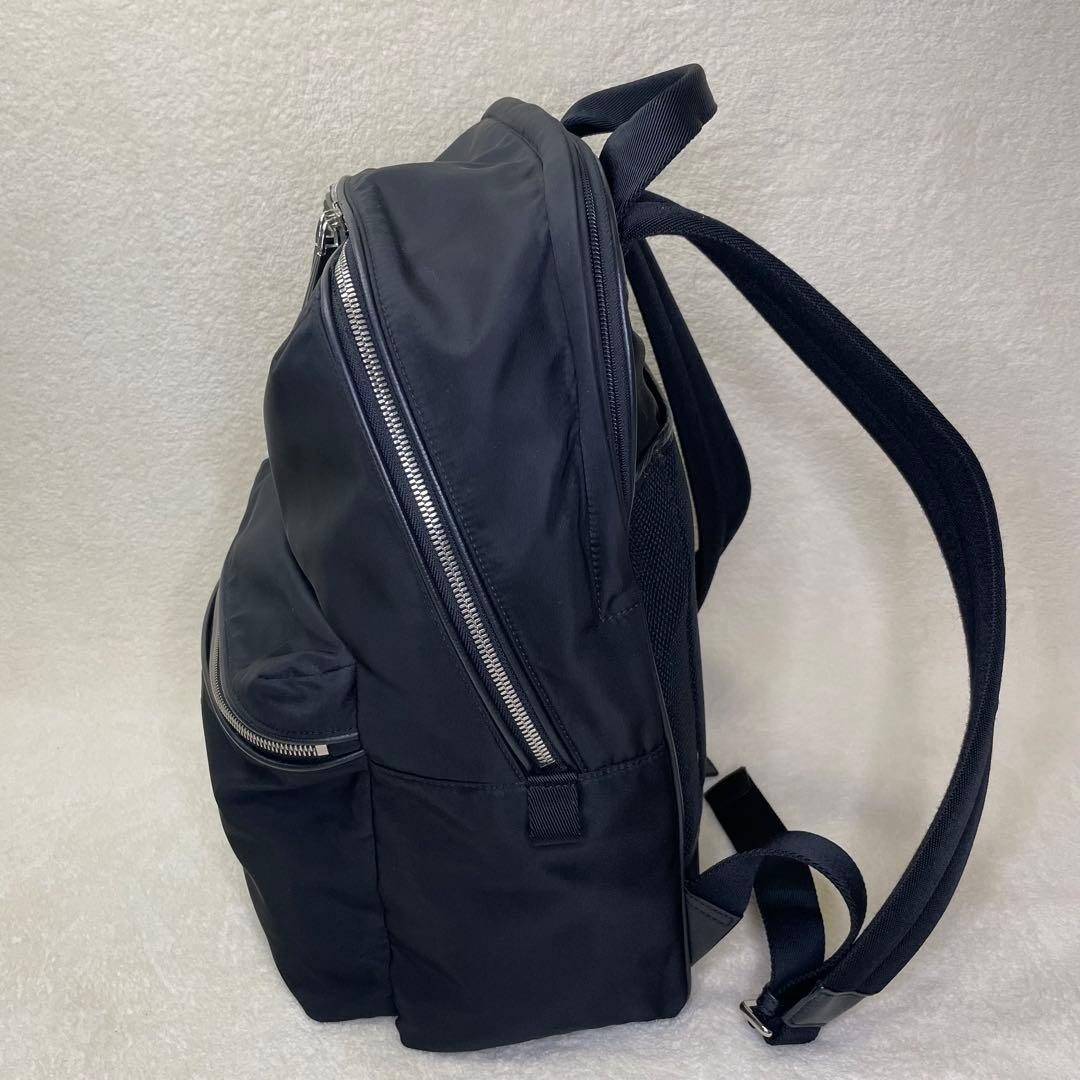 Authentic Bally Backpack Business Nylon Black 42cm Mens Lightweight Casual Rucks