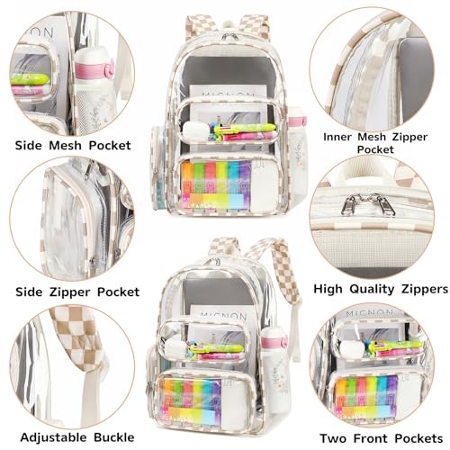 Clear Backpack Heavy Duty Transparent Bag See Through BookBag for Student