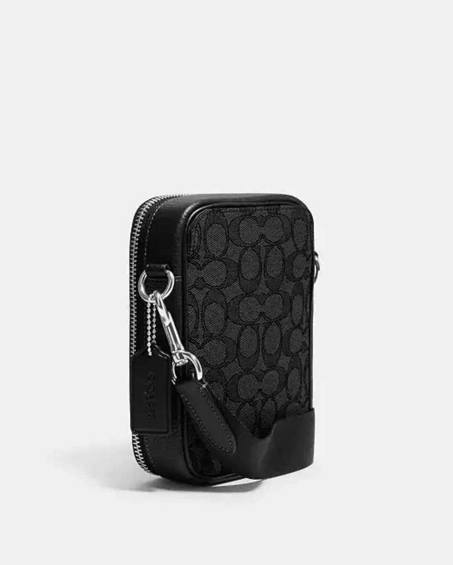 🖤🩶 100% AUTH COACH Stanton Crossbody Bag In Signature Jacquard Black CH097 NWT