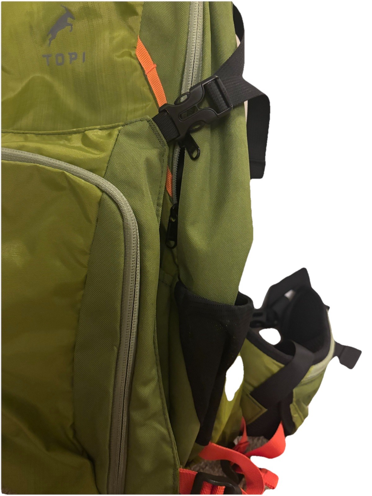 TOPI Outdoor Adventure Green Multi-Compartment Rugged Hiking Backpack Bag