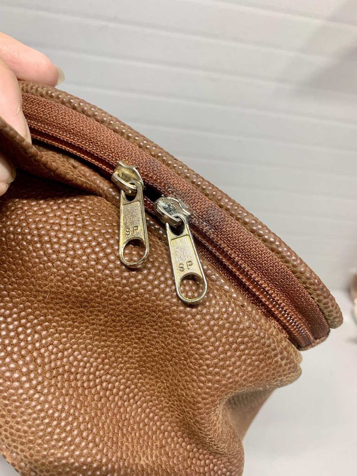 Vintage Lagerfeld Dopp Toiletry Bag Brown Leather ~See Photos/Read Description