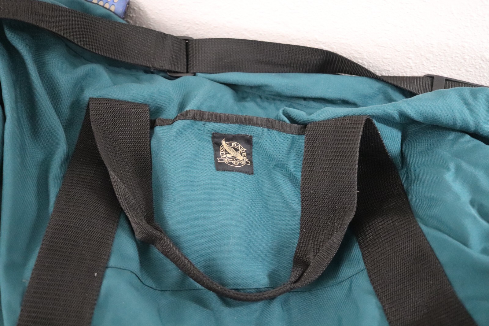 Vintage 1990’s Eddie Bauer Weekender Duffle Travel Bag Canvas Large 35” Made USA