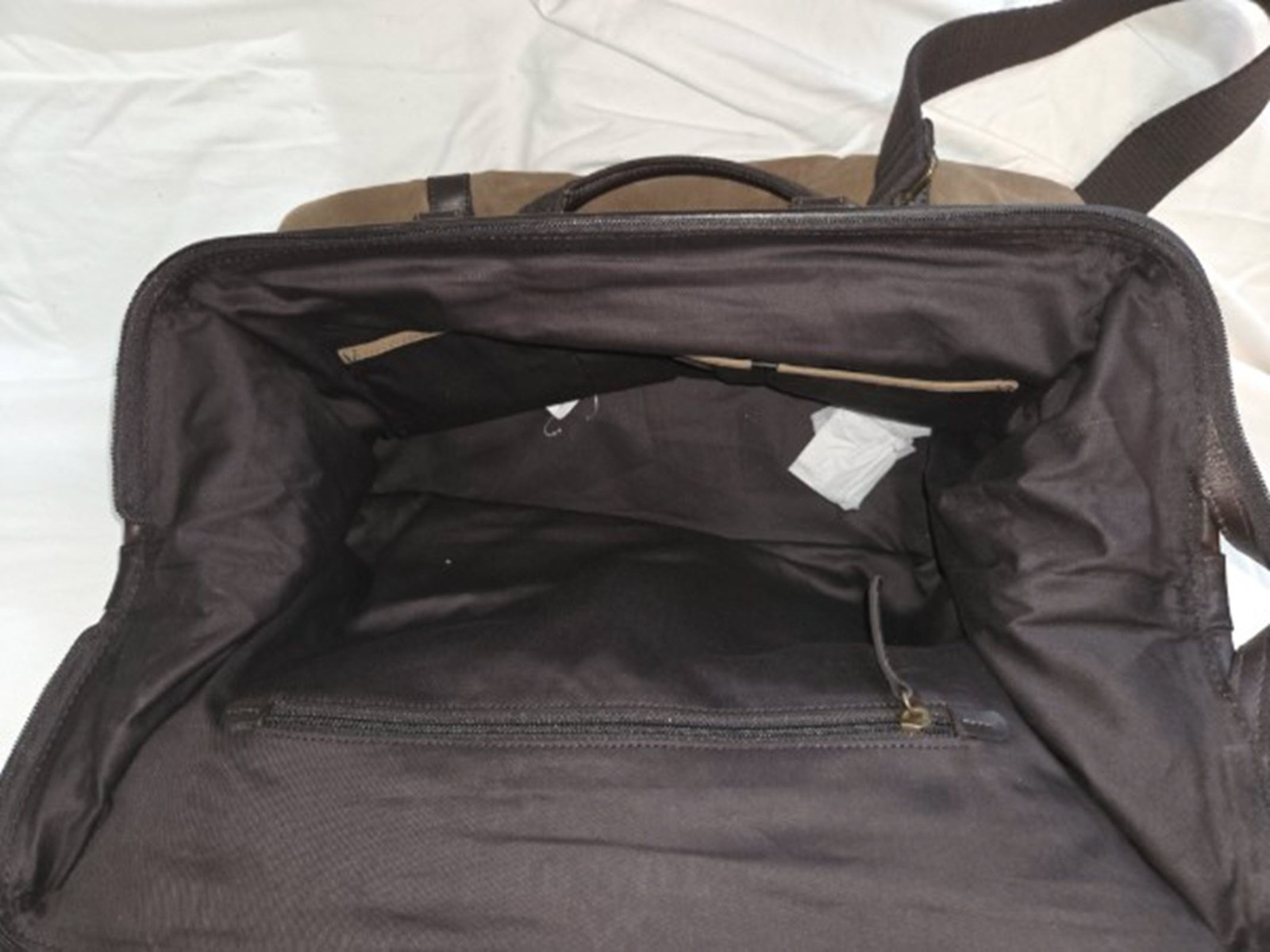 Fossil Summit Waxed Canvas & Leather Duffle Bag NWT Travel Weekender Carry-On