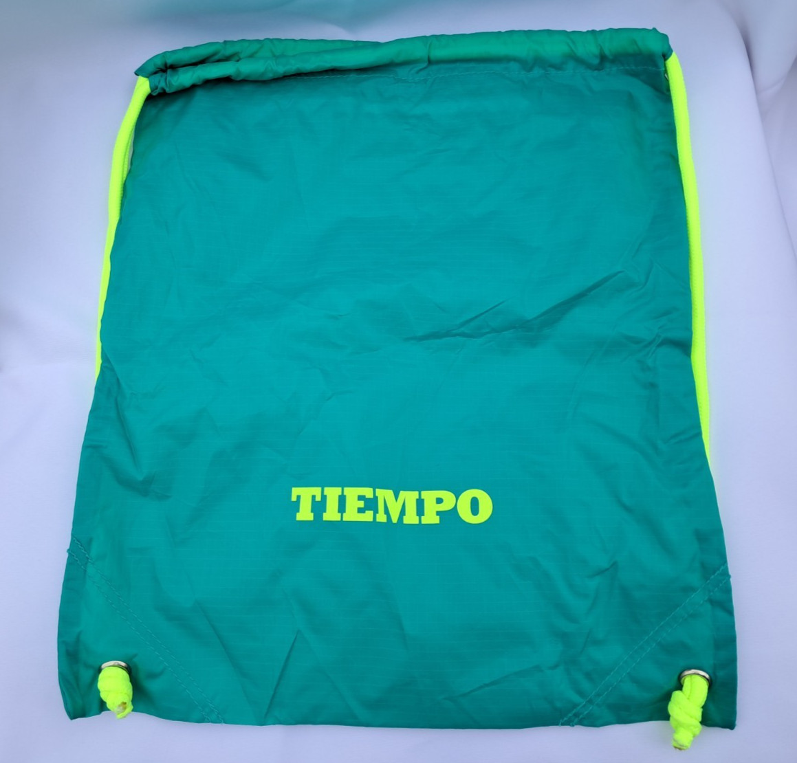 Nike Tiempo Soccer Drawstring Tote Carry Shoe Dust Gym Bag 16×13 Turquoise Volt