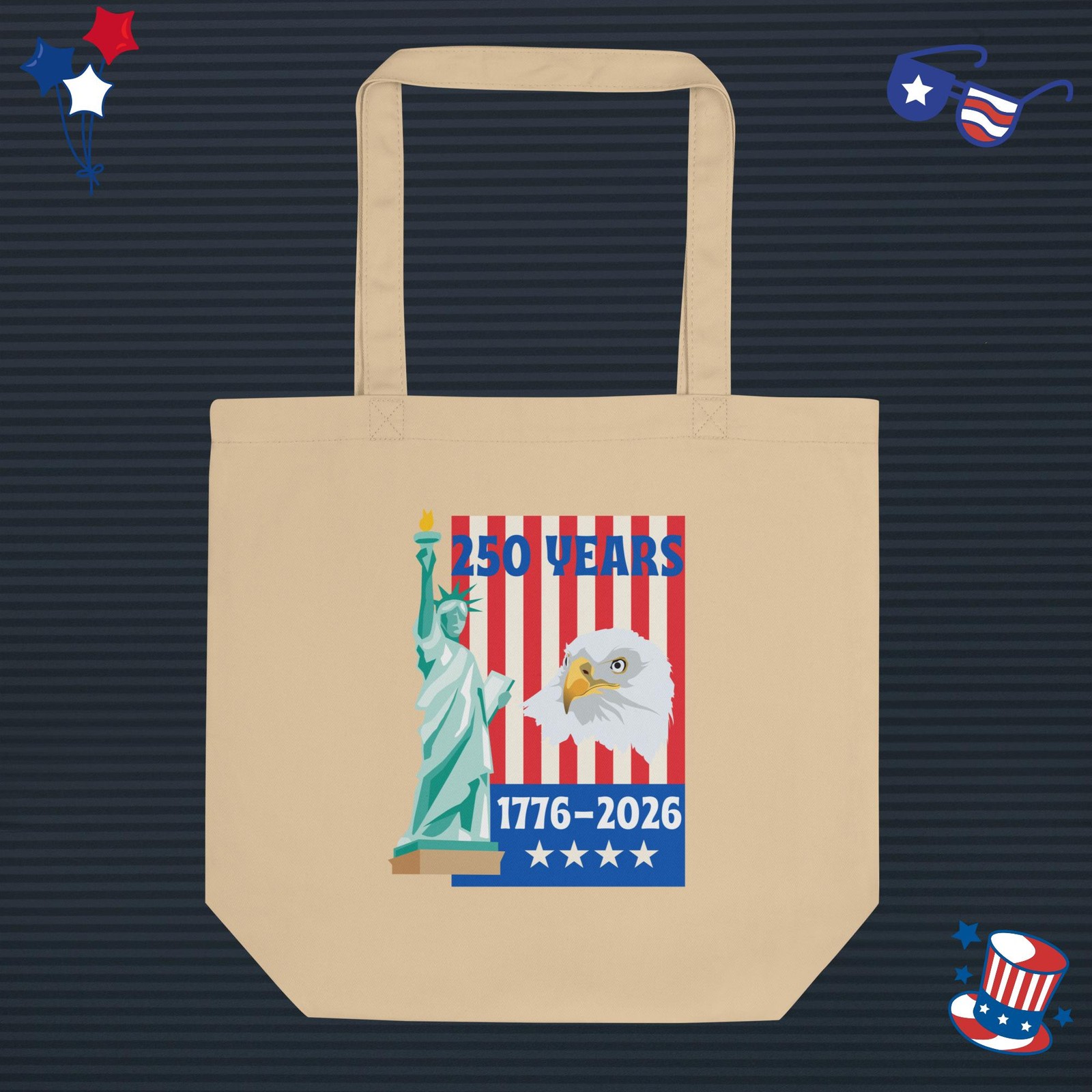 America USA 4th of July 1776-2026 Anniversary Eco Tote Bag