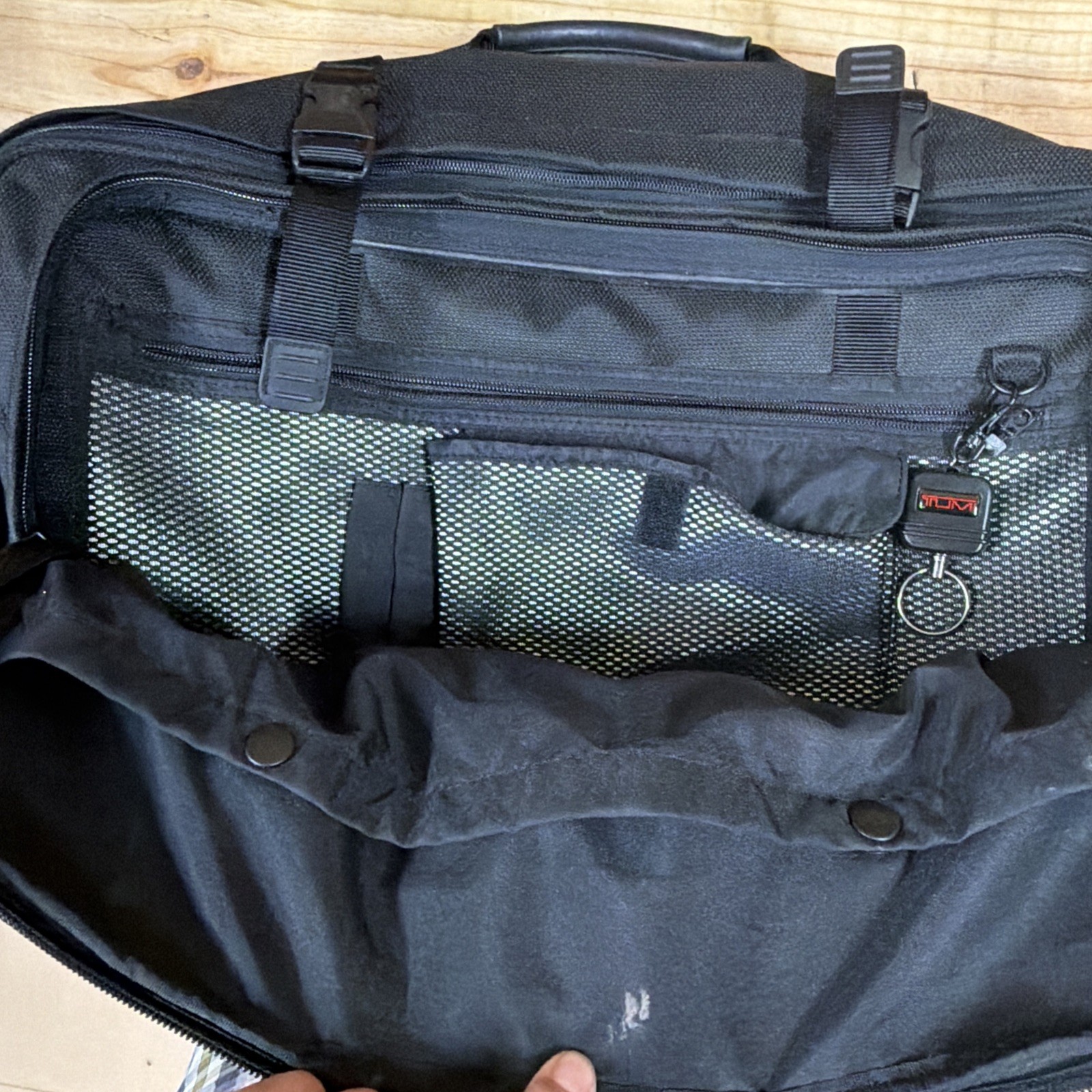TUMI Expandable 3-in-1 Travel Bag Backpack Briefcase Black Ballistic Nylon 22″