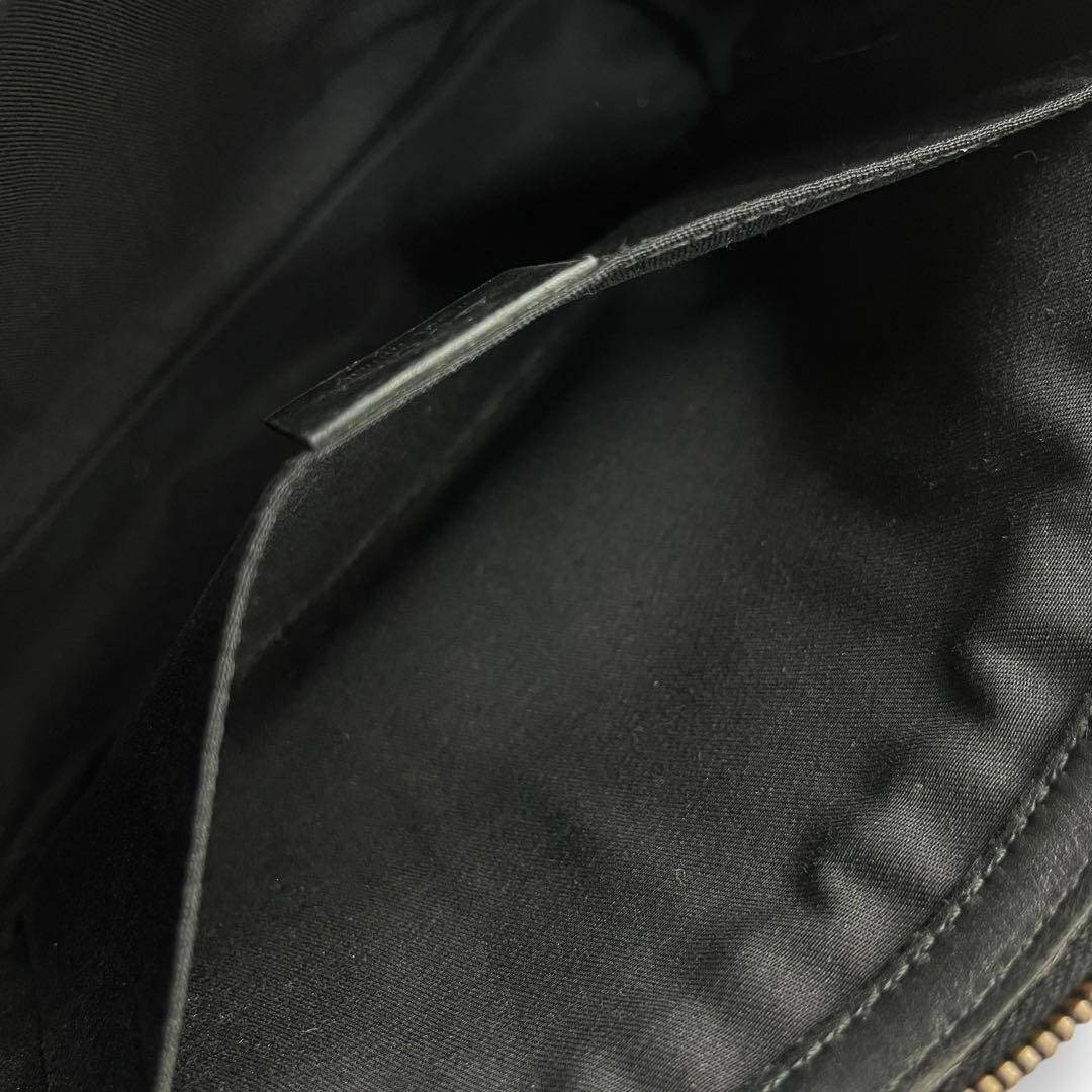 GUCCI Guccissima Black Men’s Second Bag Clutch Bag Leather Used