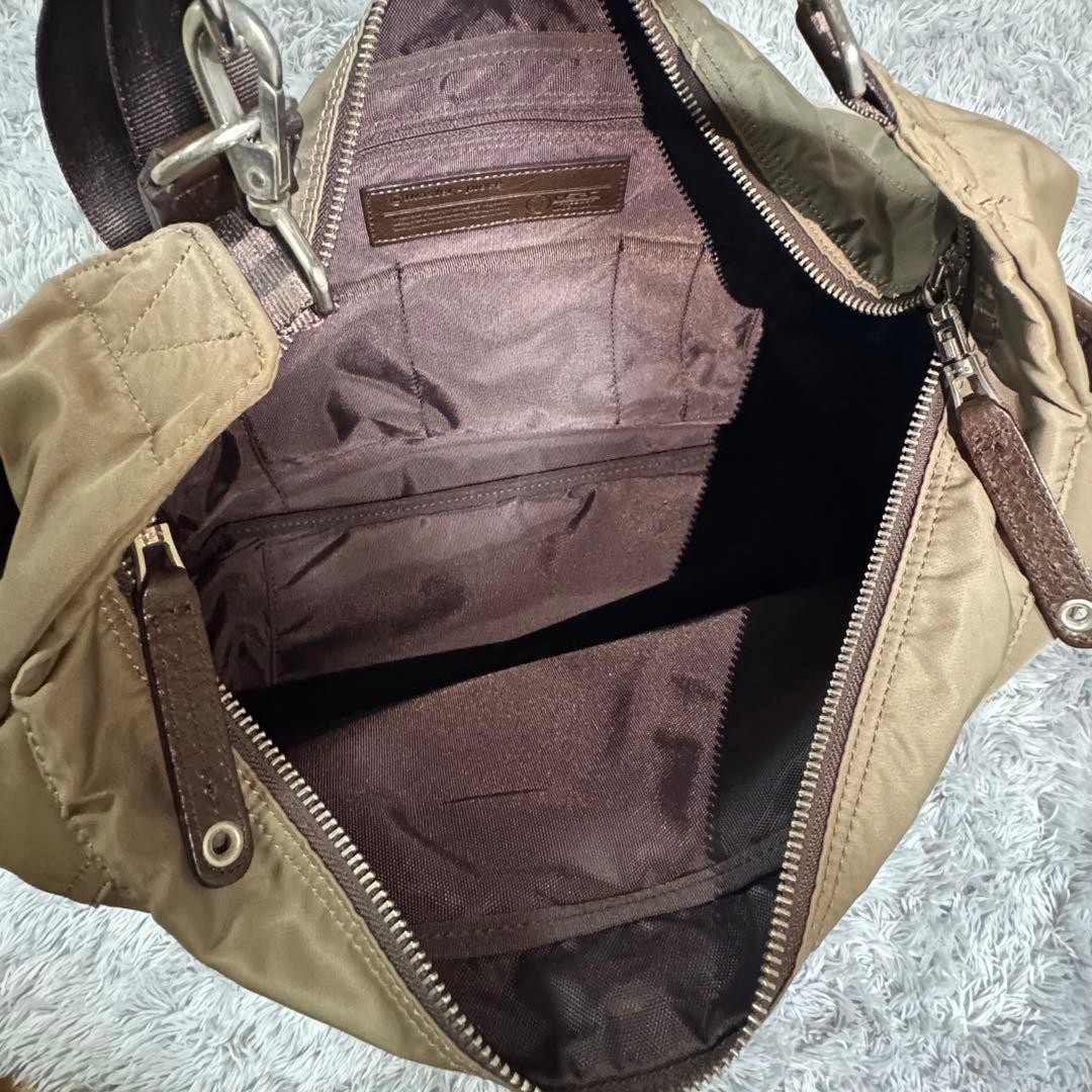 Master-Piece Beige Nylon Leather Shoulder Bag Men Unisex Travel Business