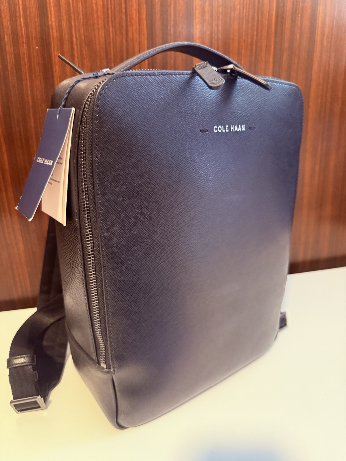 Cole Haan Men’S Sloane Backpack, Black Saffiano