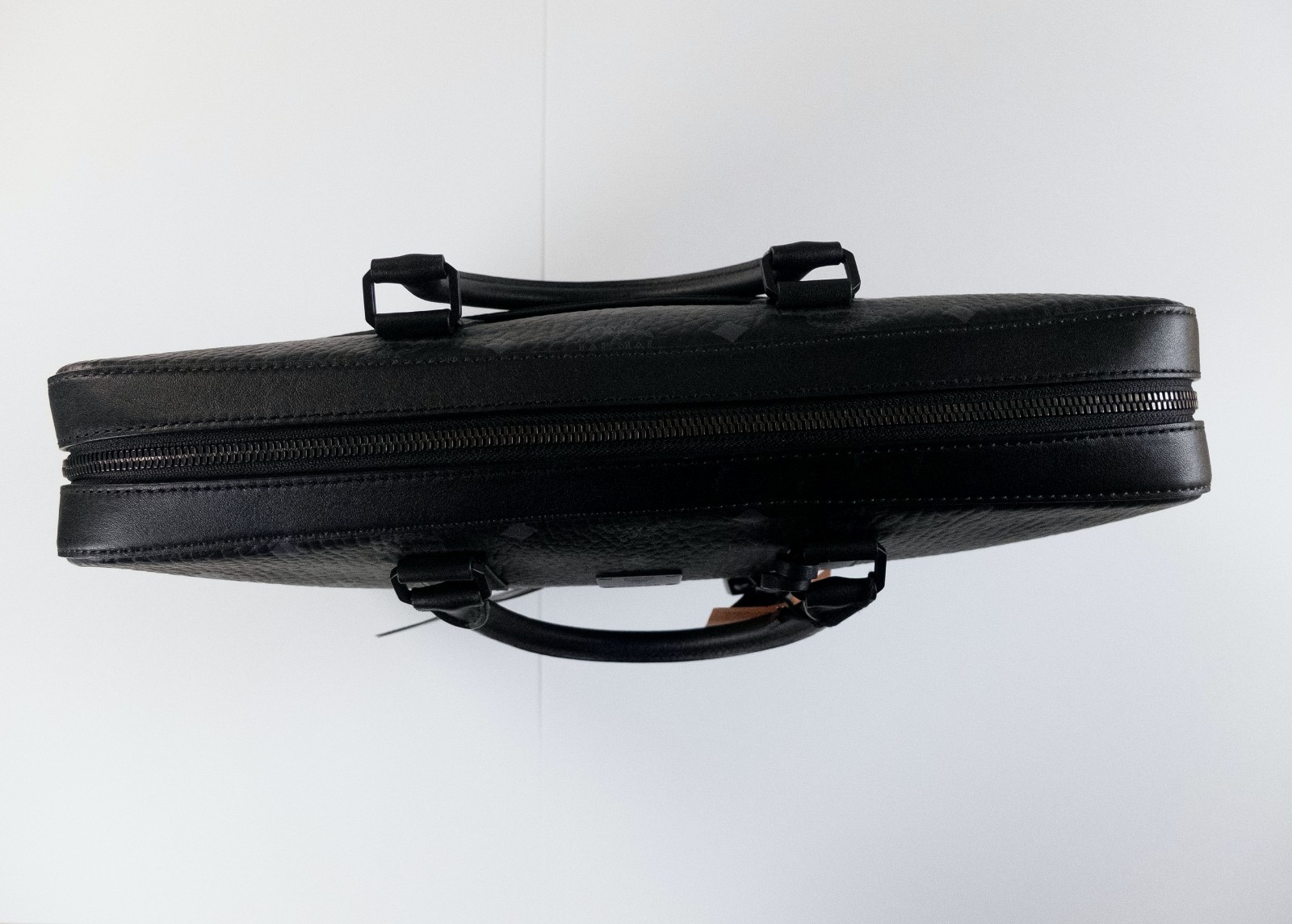 (NO CUSTOMS TAX) MCM Large Klassik Visetos black coated canvas briefcase bag