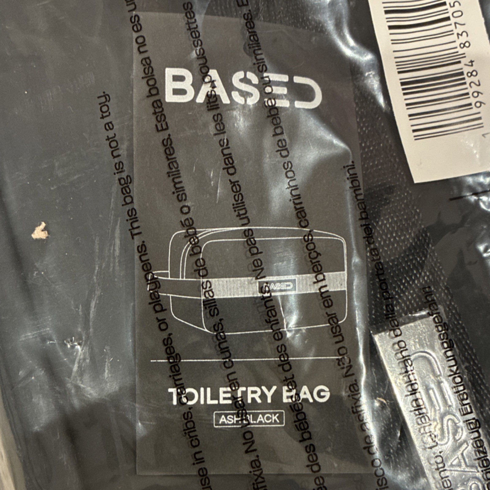BASED Black Men’s Accessory Bag Nylon Solid Color Stylish Travel Organizer