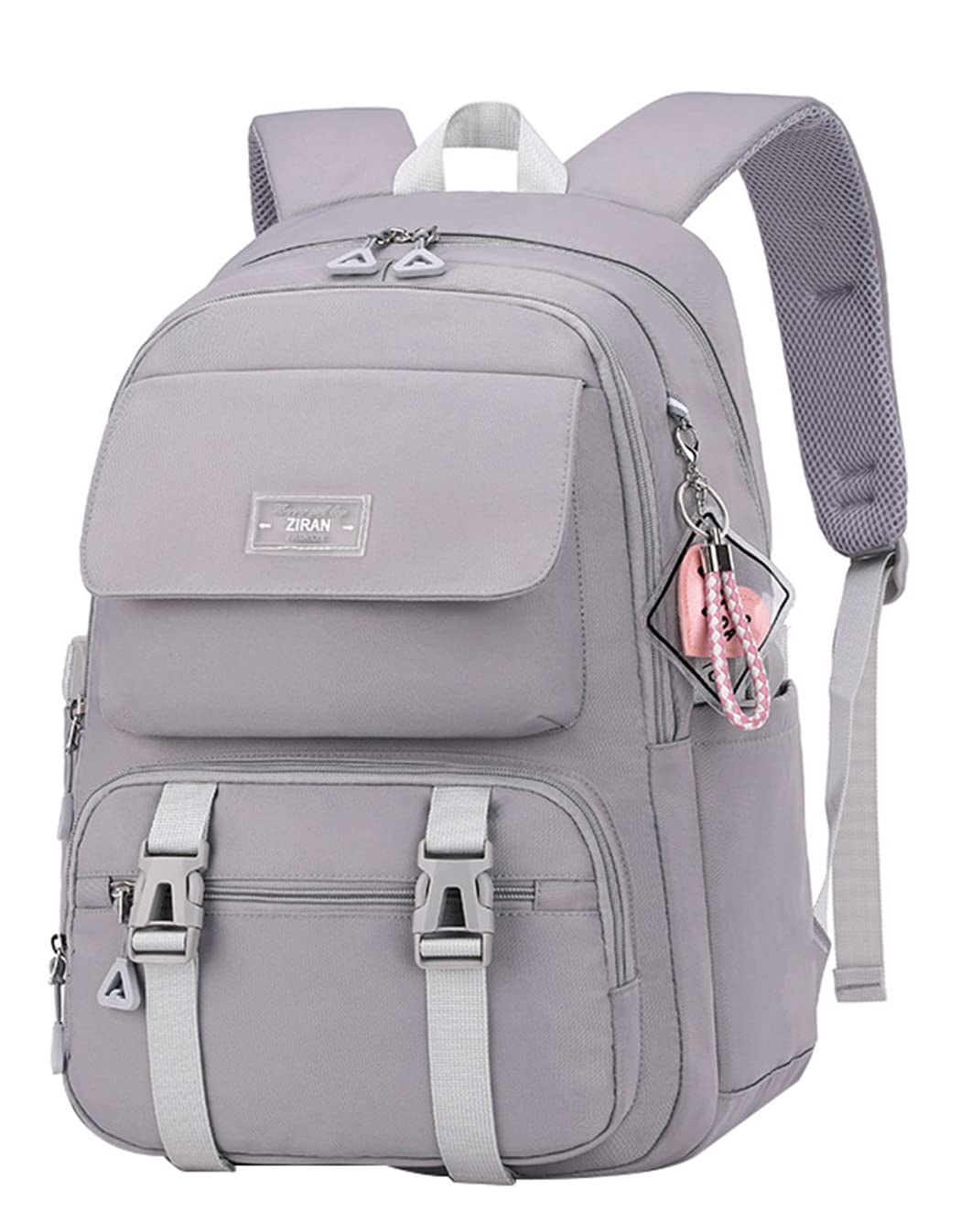 1 PCS 2# Grey Teen Girls Casual Backpack School Travel Laptop Bag 26 Liters