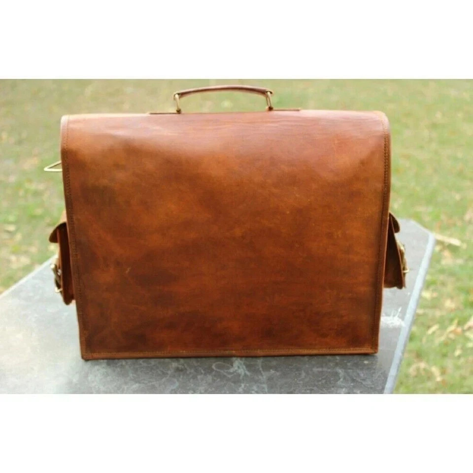Genuine Messenger Men’s Vintage Briefcase Satchel Handmade Travel Ready Bag