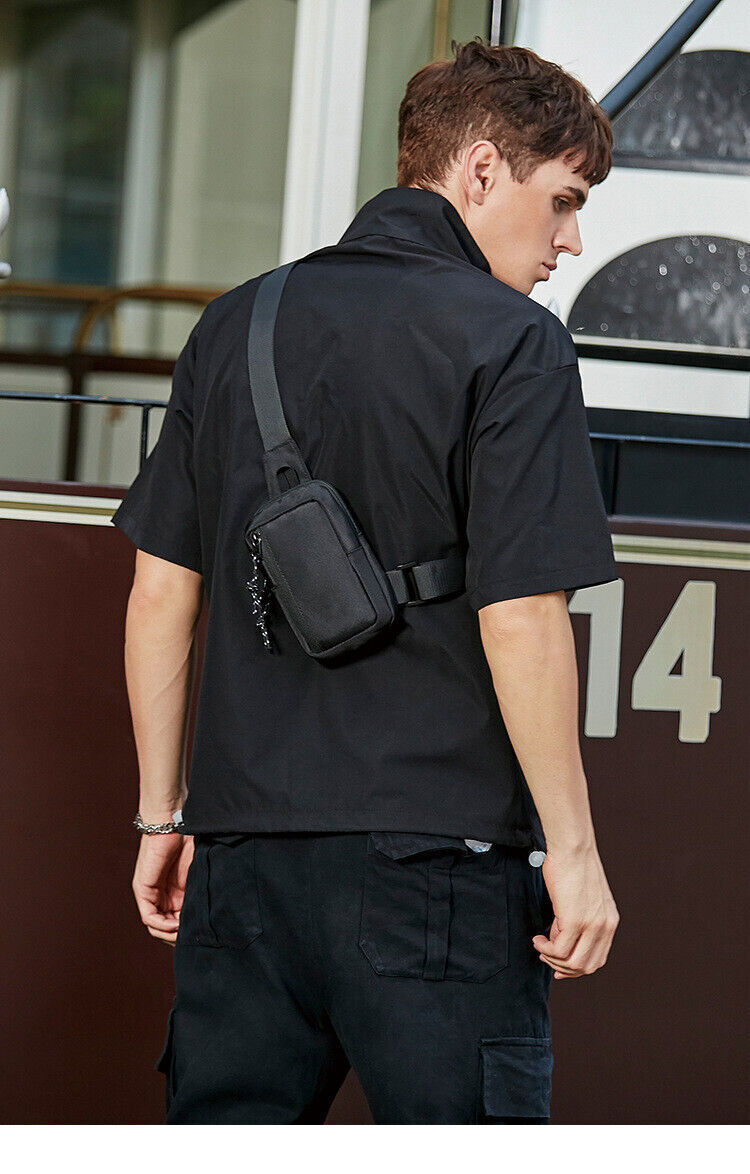 Men’s Shoulder Bag Oxford Chest Bag Sling Crossbody Bag Casual Travel Phone Bag