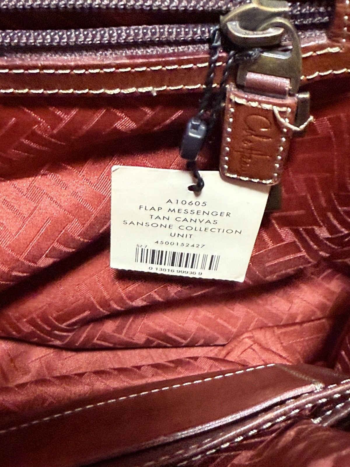 Cole Haan Messenger Bag canvas and leather new with tags sansone collection