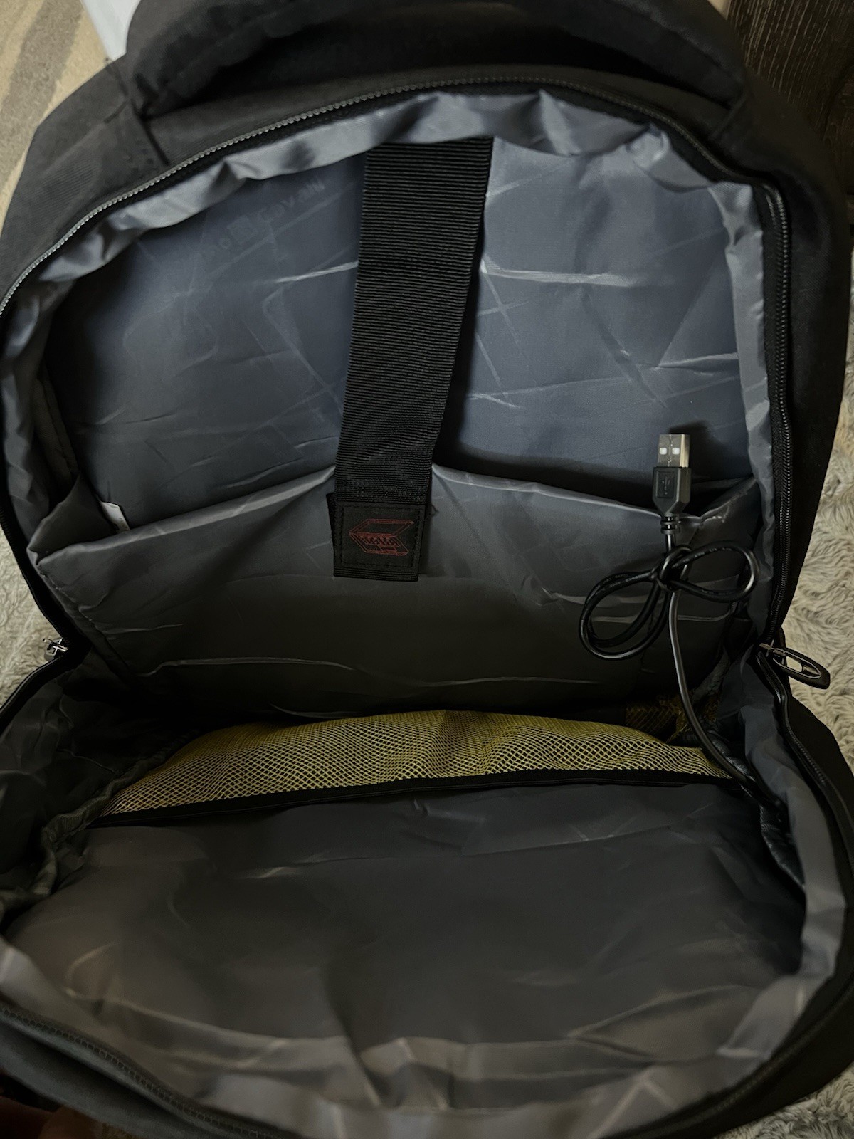 Bruno Cavalli Laptop Bag USB Charging Backpack, 15.6 Inch Laptop, Black