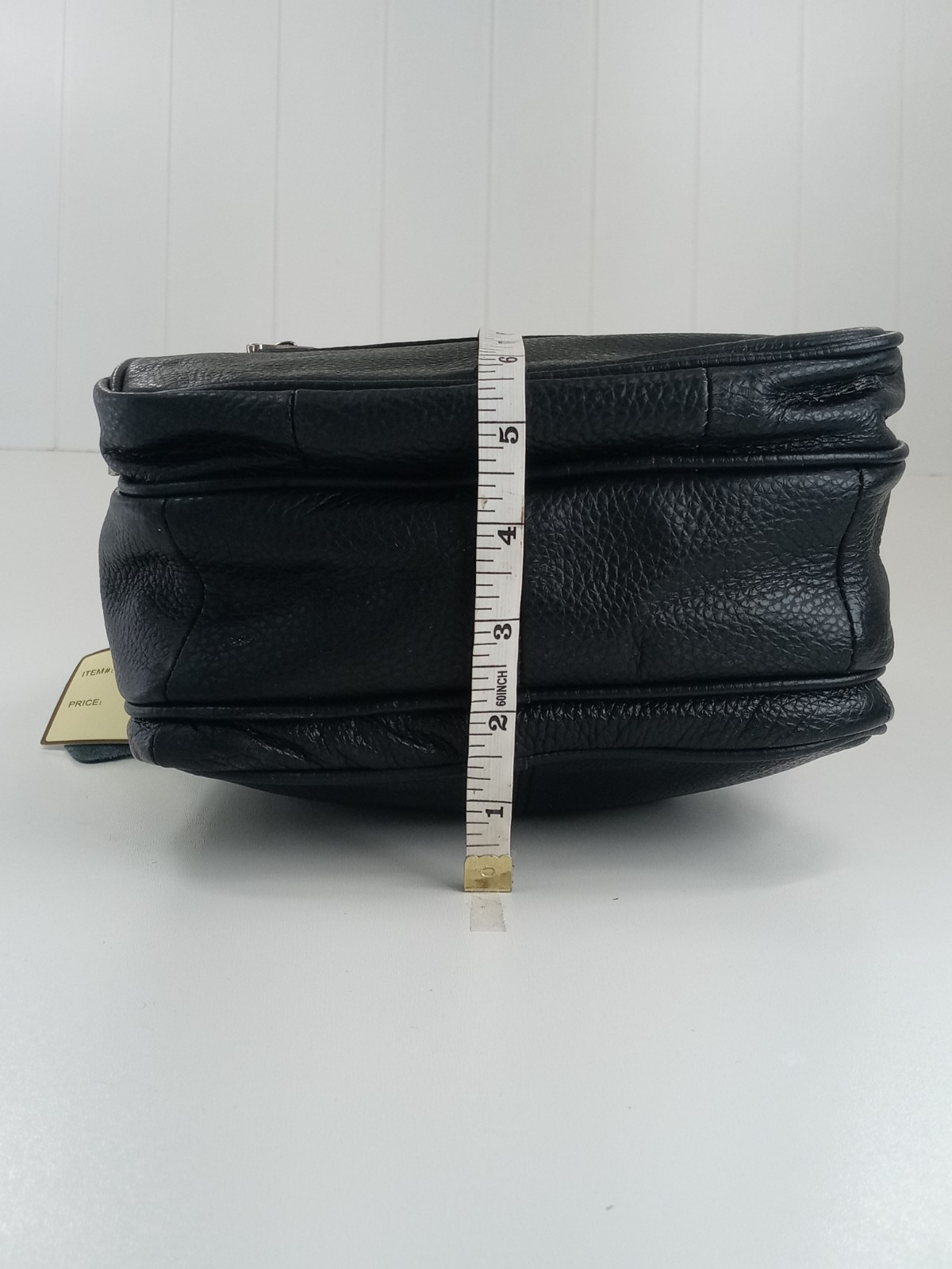 Men Leather Crossbody Bag Black Compact & Practical Everyday Use Multi Pockets