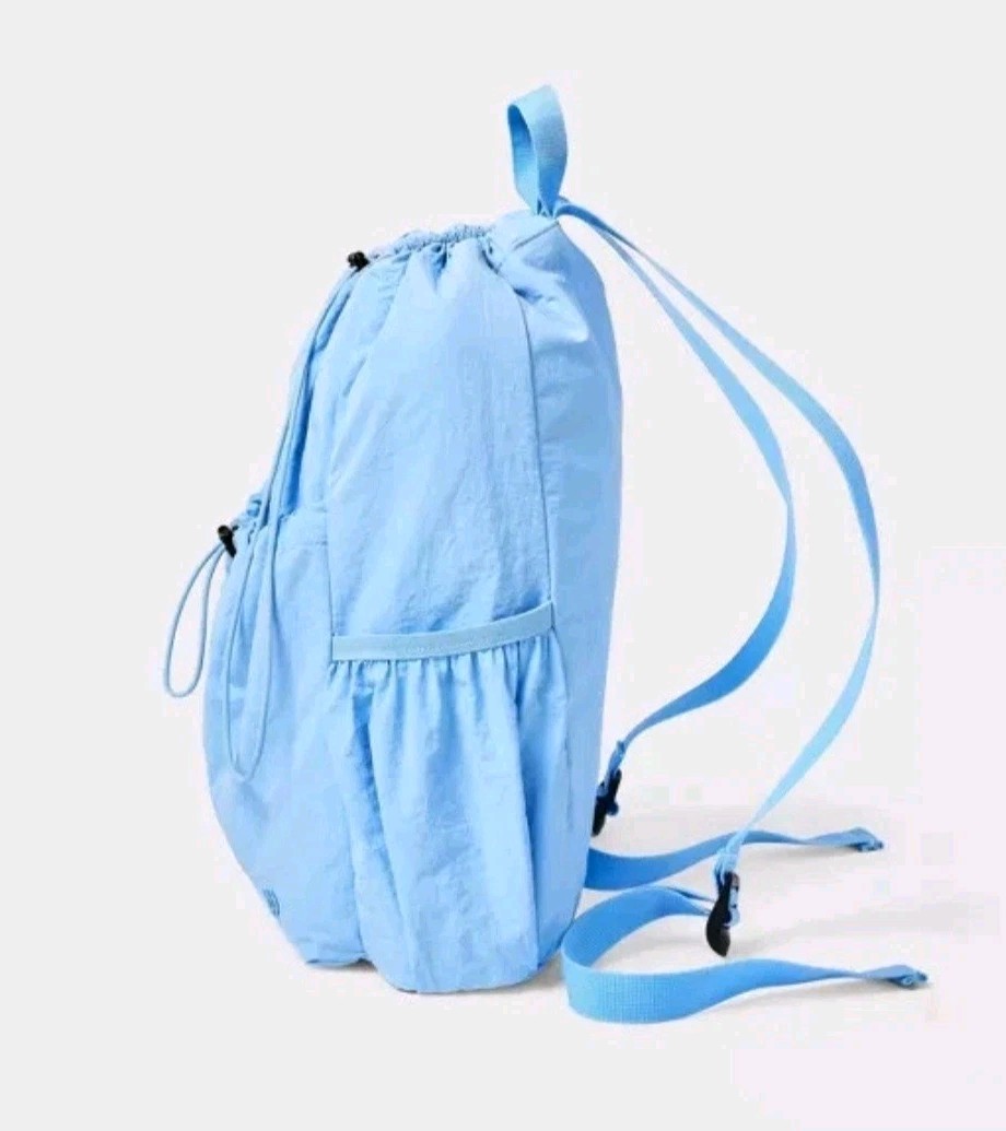 All In Motion 20L Cinch Backpack Adjustable Straps Water Repellent Light BlueNew