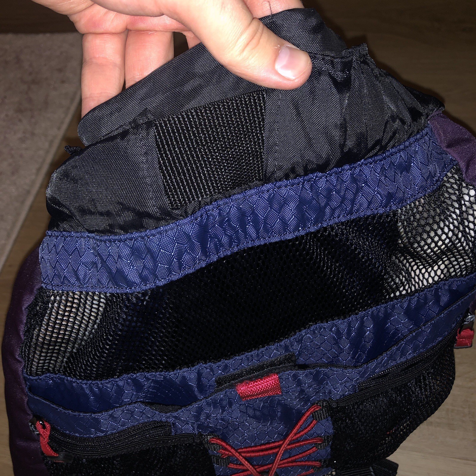 GAP Surf Backpack Mesh Bag Strap Blue Red Purple Palm Tree Y2K Gorpcore Vintage