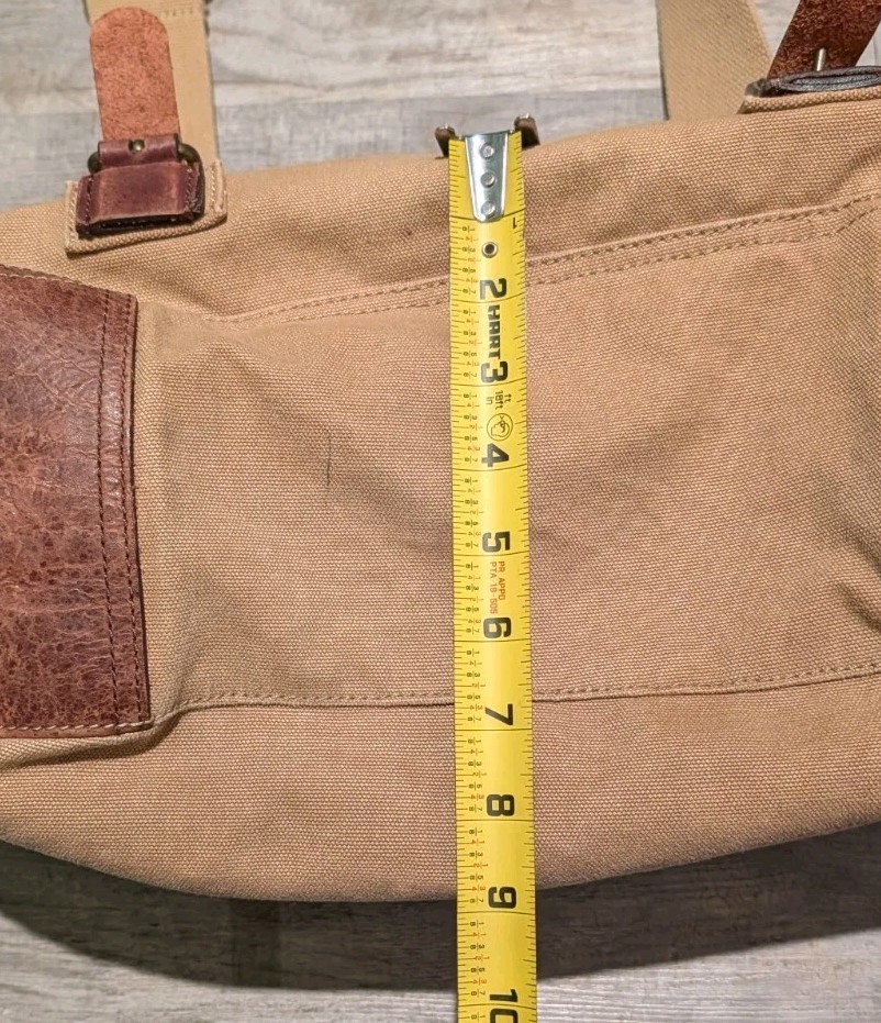 J Crew Dry Goods Abingdon Canvas Messenger Bag Cotton Leather Trim Shoulder Bag