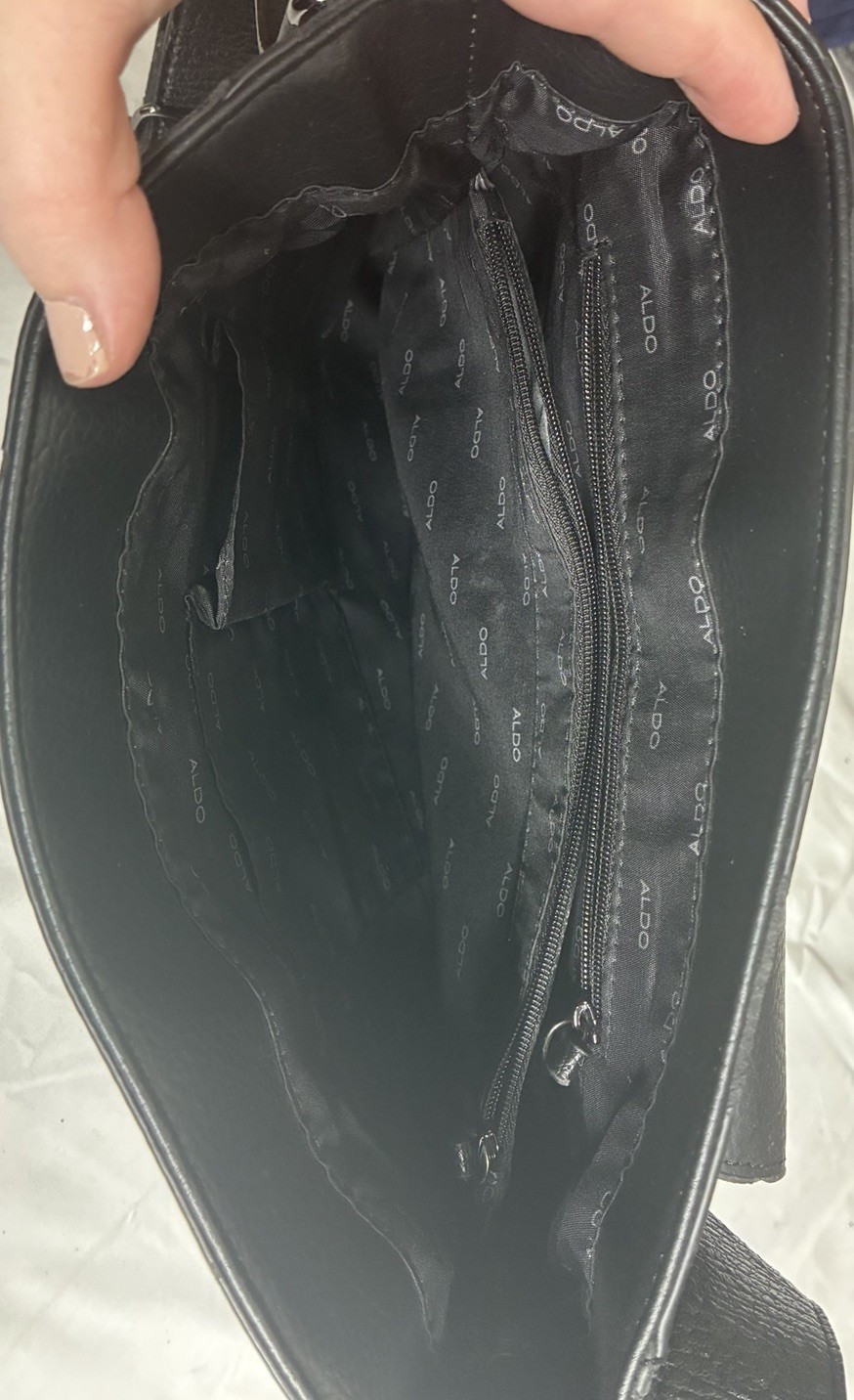 Aldo Black Leather Medium Crossbody Bag, Men’s