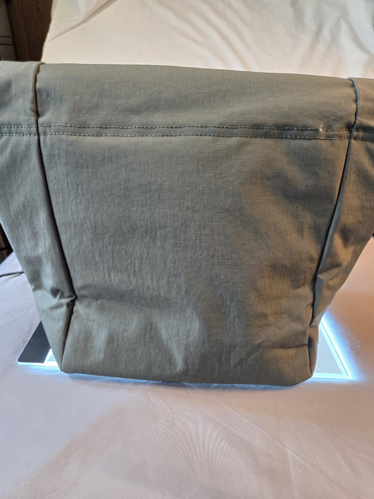 L.L. Bean Backpack Zipper Buckle Closure Men Gray Solid Outer Pockets Casual
