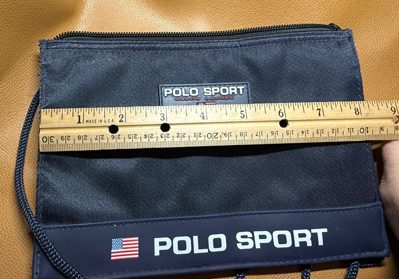 Vtg Ralph Lauren Polo Sport Nylon Crossbody Bag Pouch USA Flag Rare US Seller