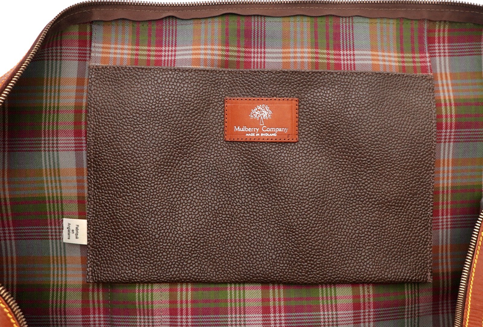 Vintage MULBERRY Pebbled Leather Duffle Weekender Travel Bag England + Extras