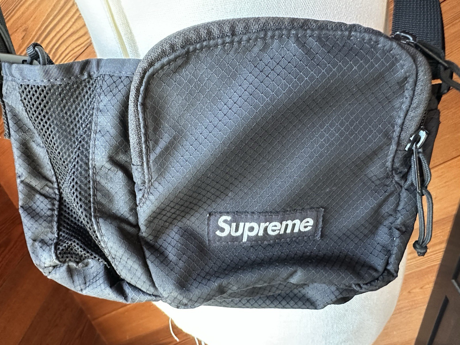 Authentic Supreme shoulder Sling Messenger bag Cordura Fabric Black-GUC!