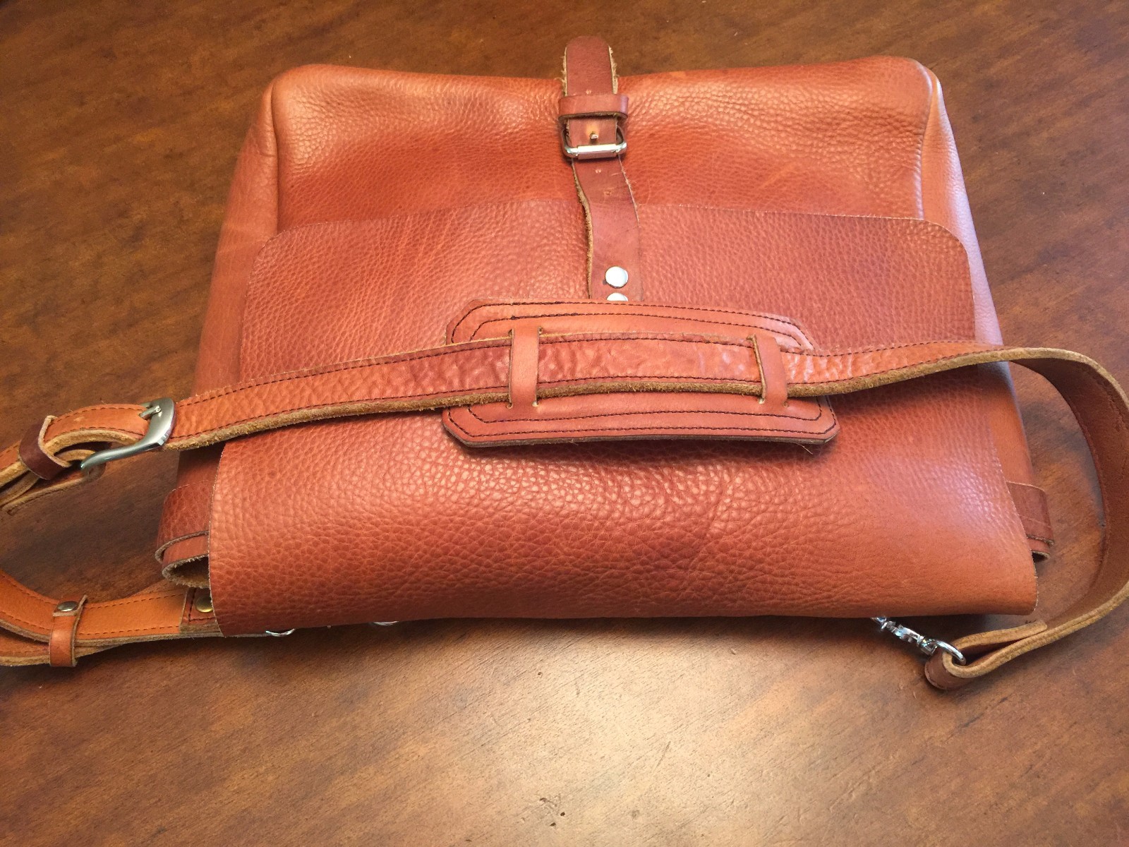 Rustic Tan Burnished Leather Briefcase / Messenger Bag / Mail Bag – Spain