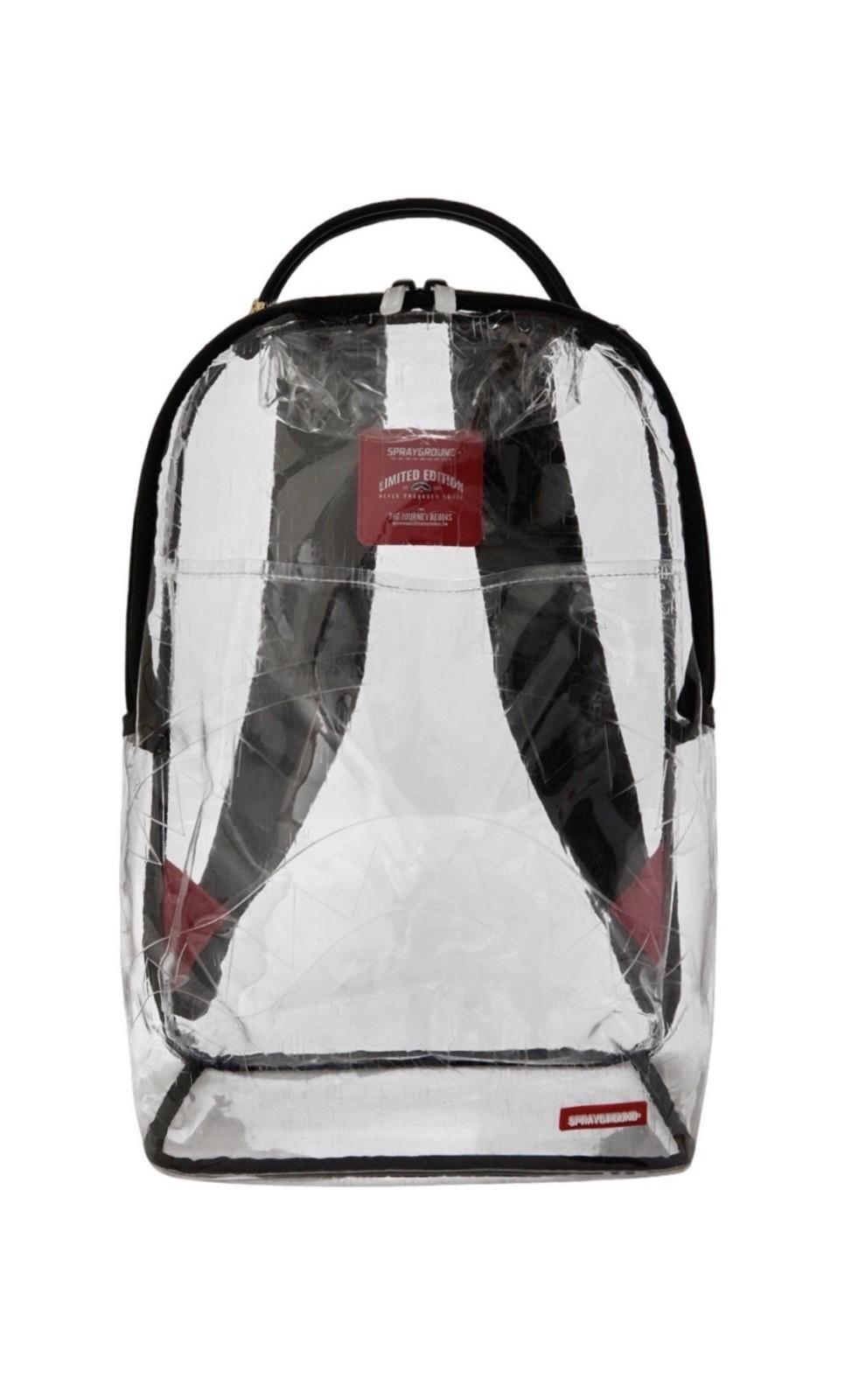 Sprayground Embossed Graffiti Clear Backpack PVC Bookbag Large School Bag New