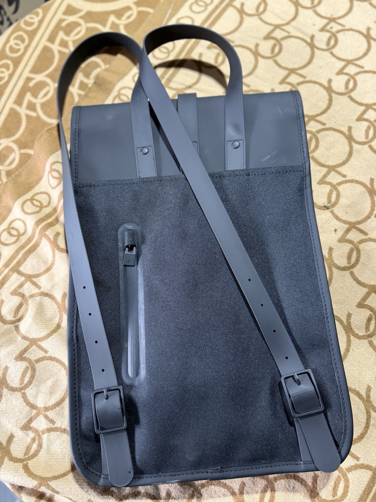 Branded FOX RAINS Backpack Waterproof Matte Black Work School Computer Day Bag