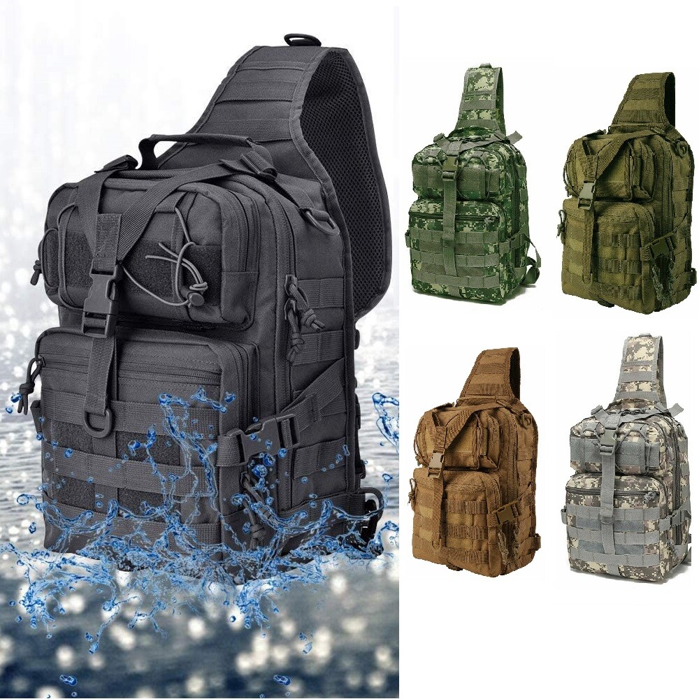Men Backpack Tactical Sling Bag Chest Shoulder Fanny Pack Cross Body Molle Pouch
