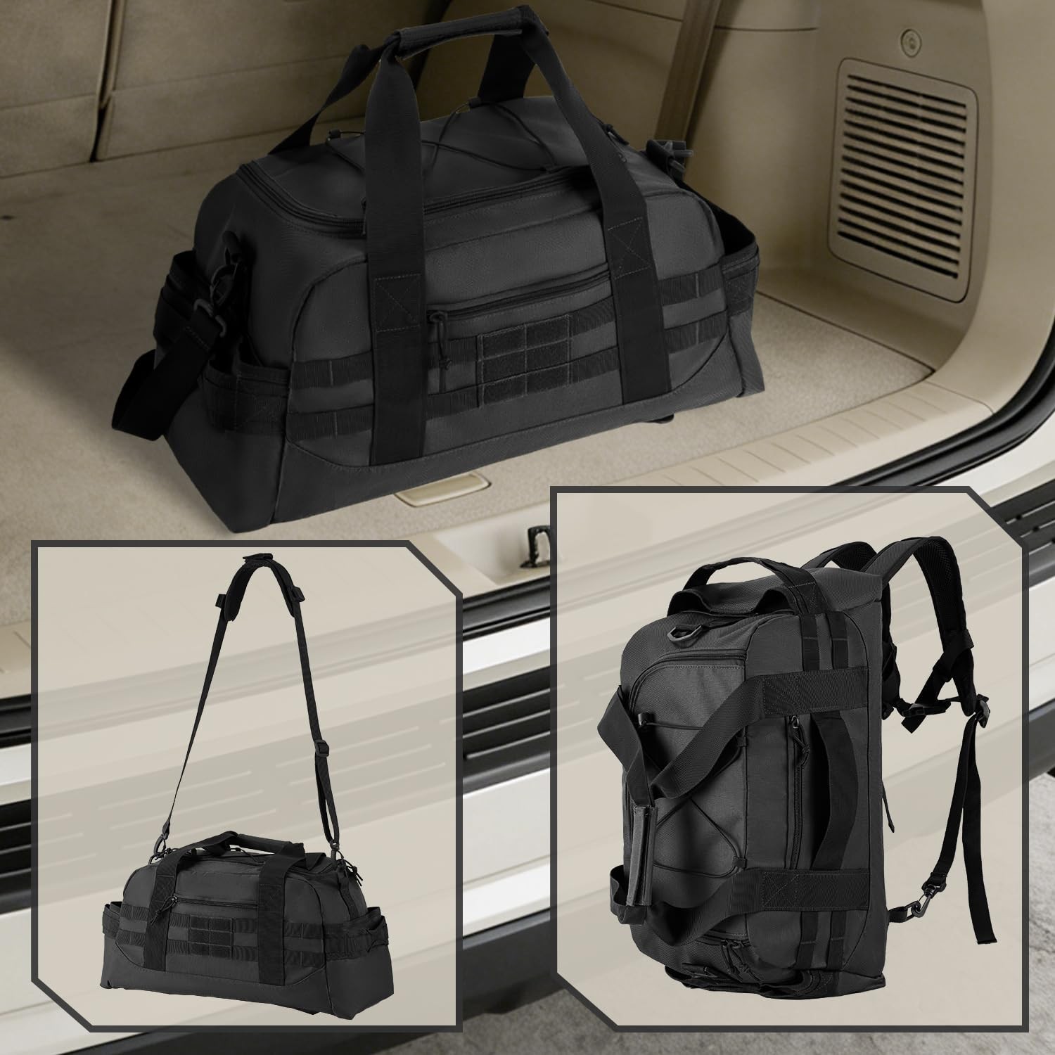 35L Large Duffle Bag, 3-in-1 Tactical Backpack MOLLE Pack for Sports/Gym/Outd…