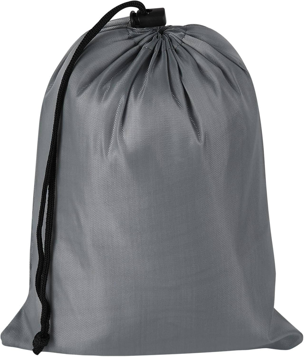 6 Set Drawstring Bag With Toggle Nylon Cinch & Ditty Pouch Gray 7 X 9 Inch