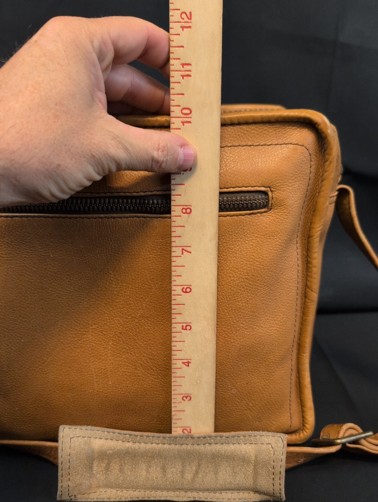 Vintage TUMI Light Brown Leather Crossbody Bag