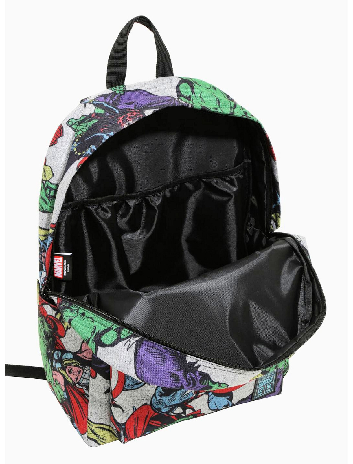 Disney Marvel Avengers Comic Book Characters Print Backpack Book Bag 12×18 NEW