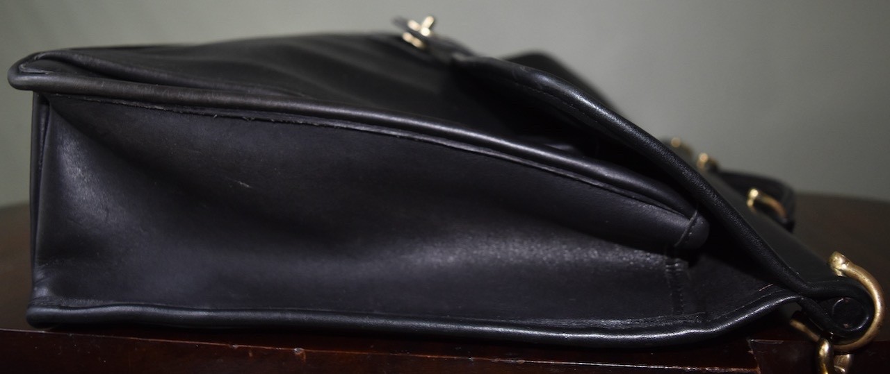 VTG Coach Beekman Brief Bag Briefcase Laptop Bag Black Leather Strap 5266 USA