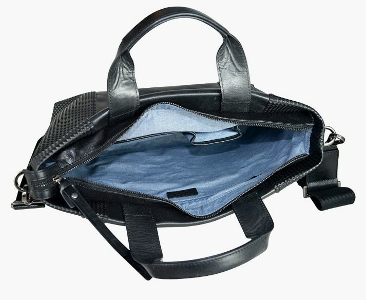 POLICE Armed Genuine Leather Vertical Tote Messenger/Office BagUnisex AUTHENTIC