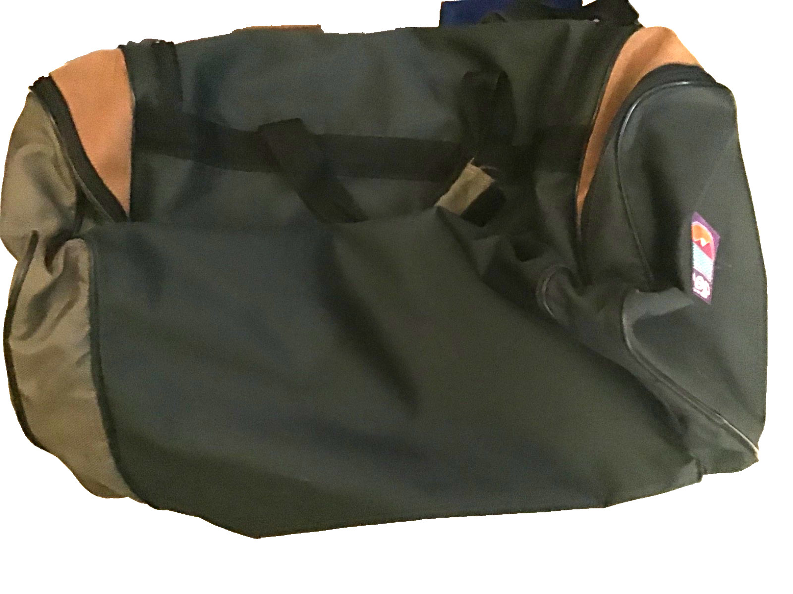 Jeep Duffle Bag Vintage 90s Patch Logo Travel Equipment Large 24″ Green And Tan
