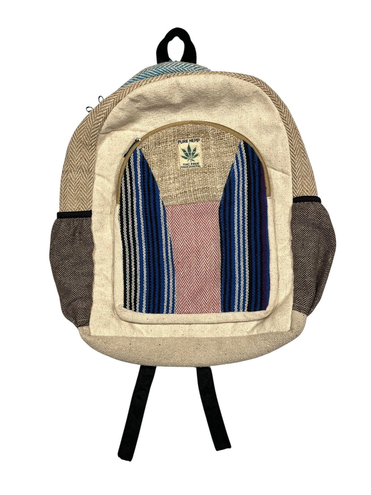 100% PURE HEMP x NEPAL-MADE Colorful/Pink THC-FREE BACKPACK Hike Travel Gym Bag