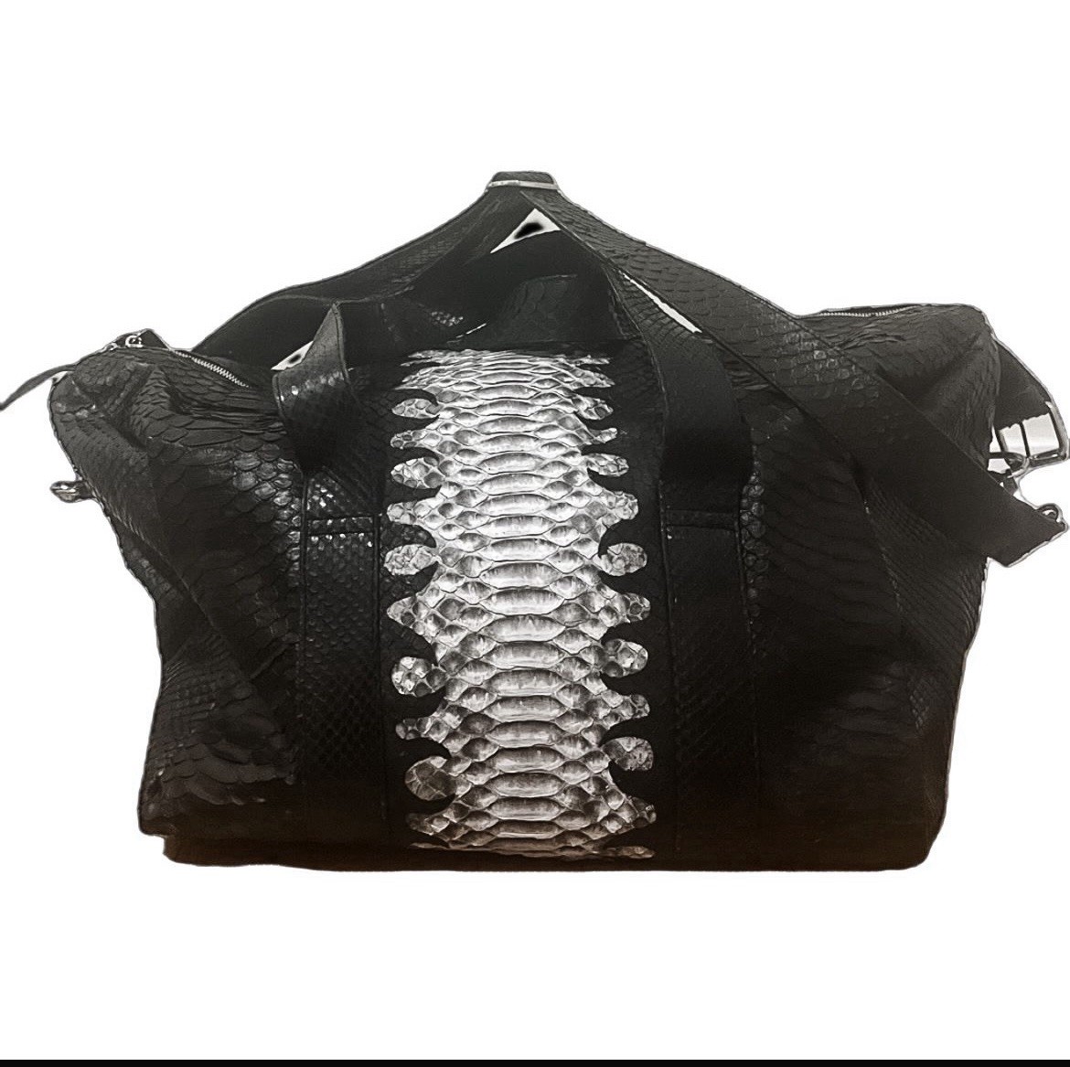 Cool and stylish Python Duffle Bag. 100% real python leather. Unisex.
