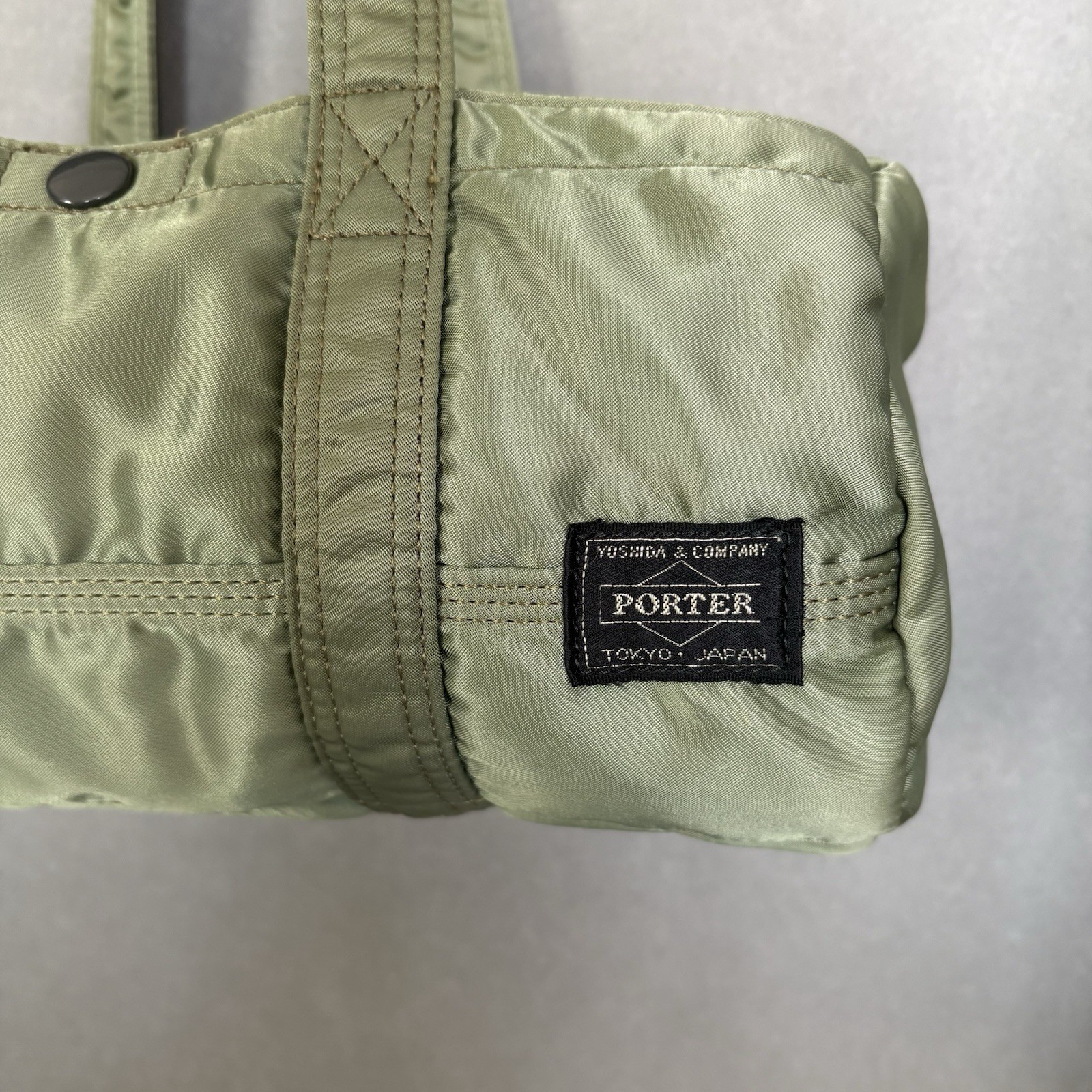 Yoshida & Co. Porter Tanker Mini Boston Bag Sage Green Used 28cm×13cm×12cm
