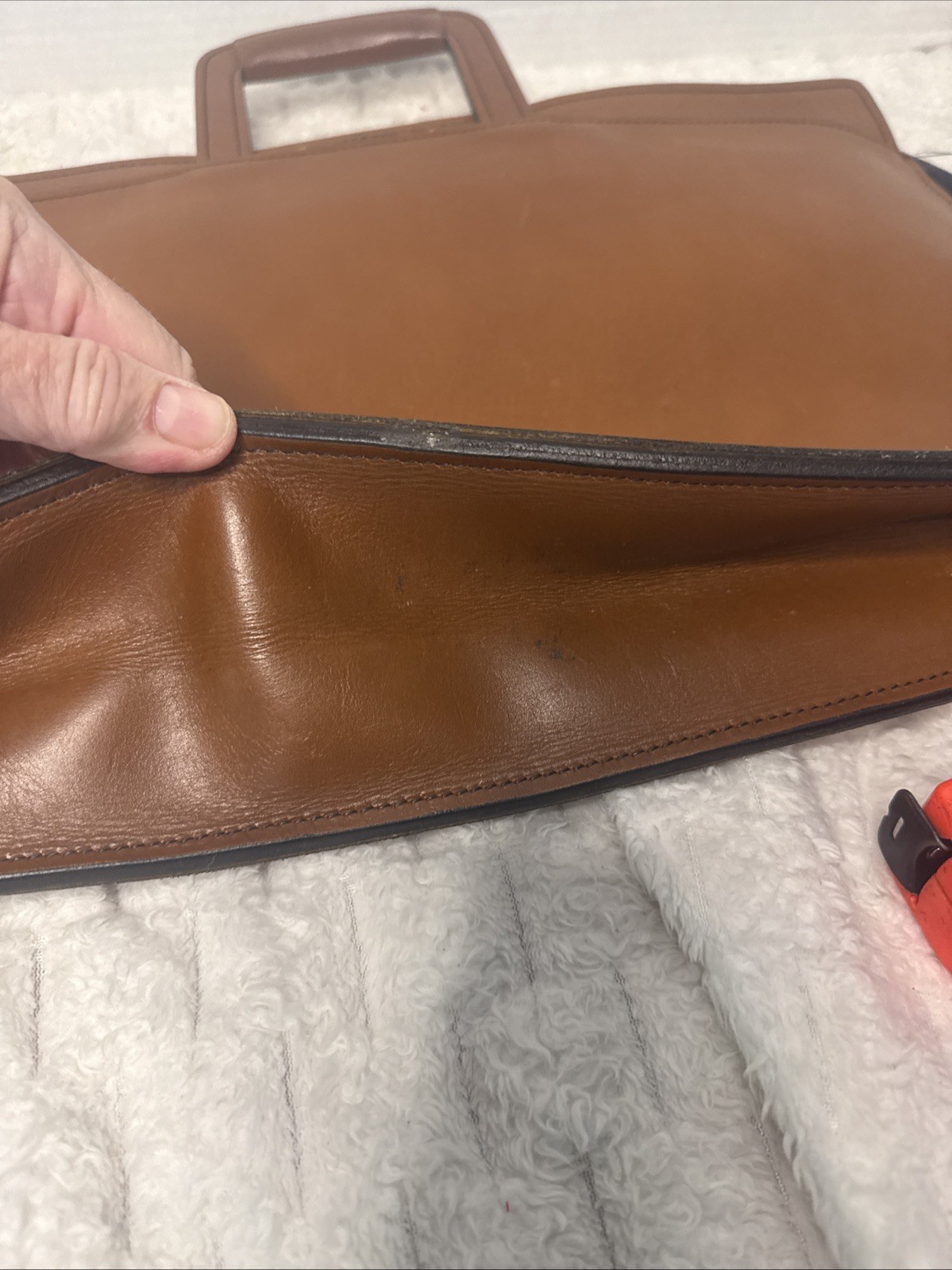 Vintage Schlesinger Brothers Leather Briefcase Attache Portfolio GL Monogram