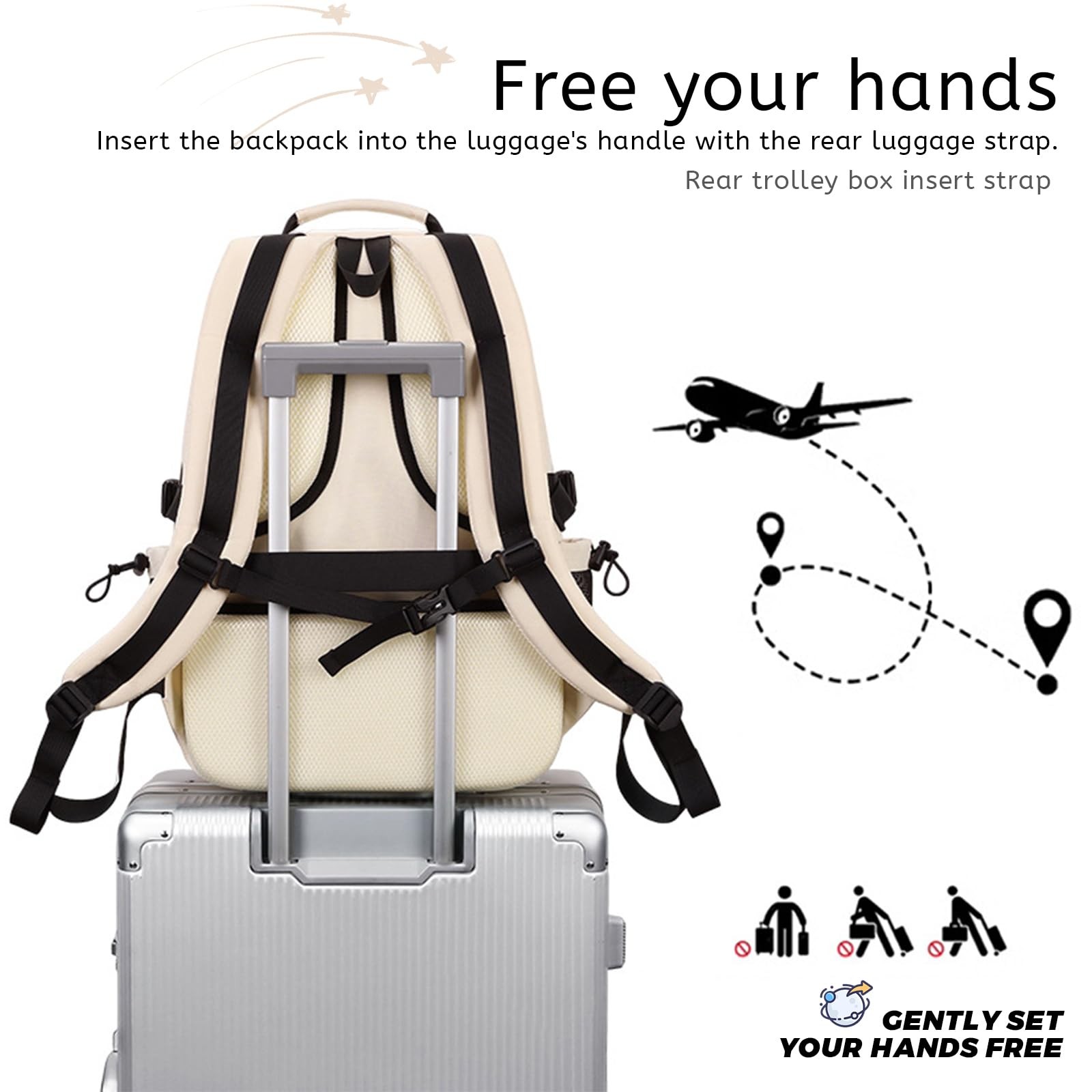 Multi-Pocket Backpack with 15.6 inch Laptop Compartment Water Resistant Bookb…