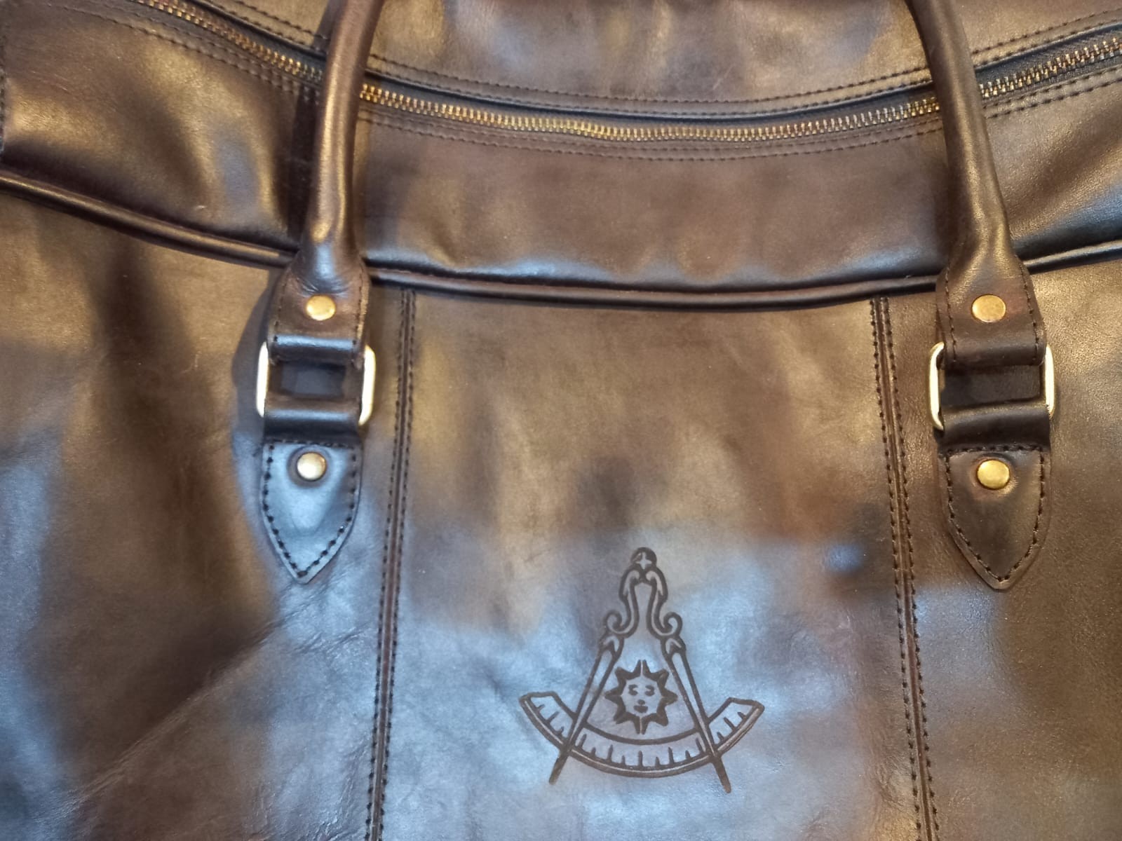 Handmade Genuine Cowhide Leather Duffel Bag Dark Brown – Waxed Travel Weekender