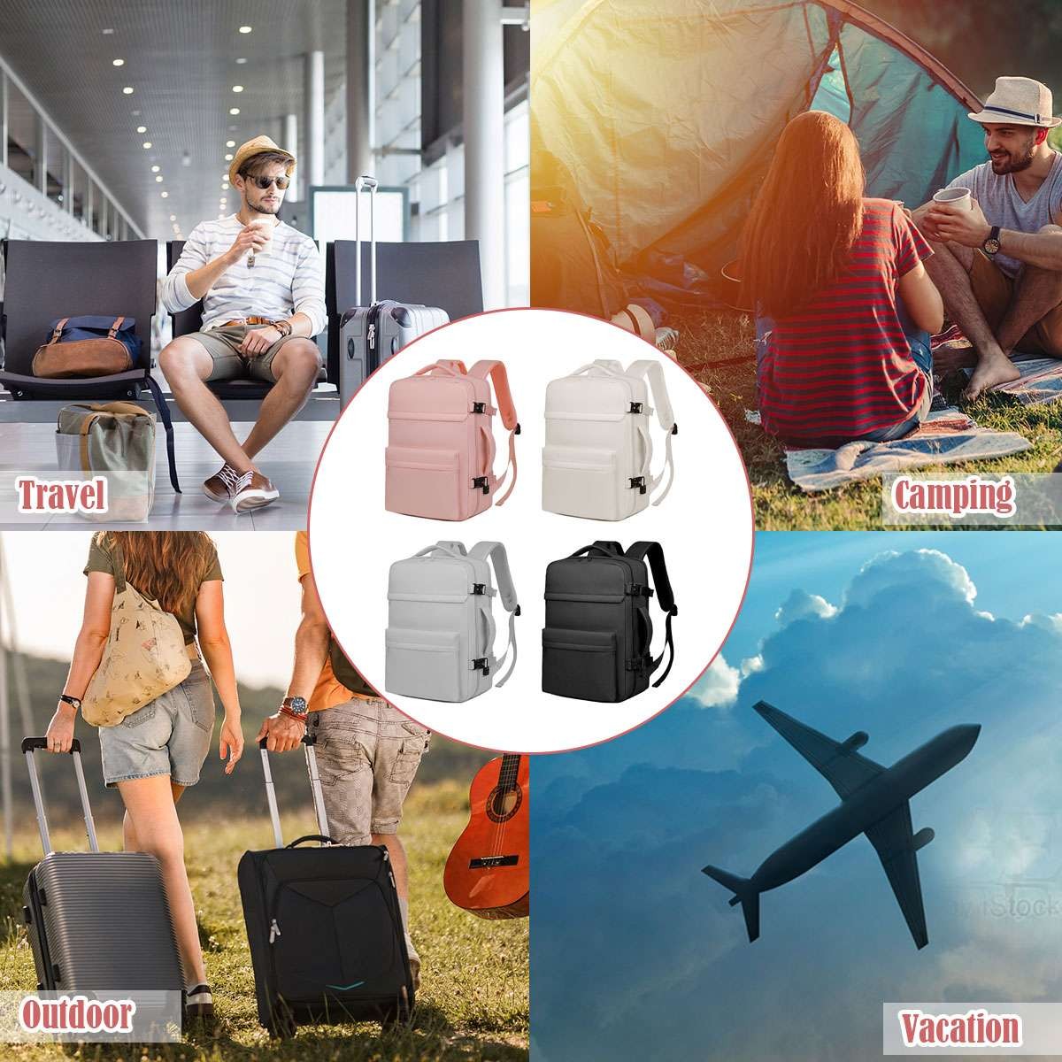 Expandable Carry on Backpack Extra Large Travel Backpack School Laptop Backpack