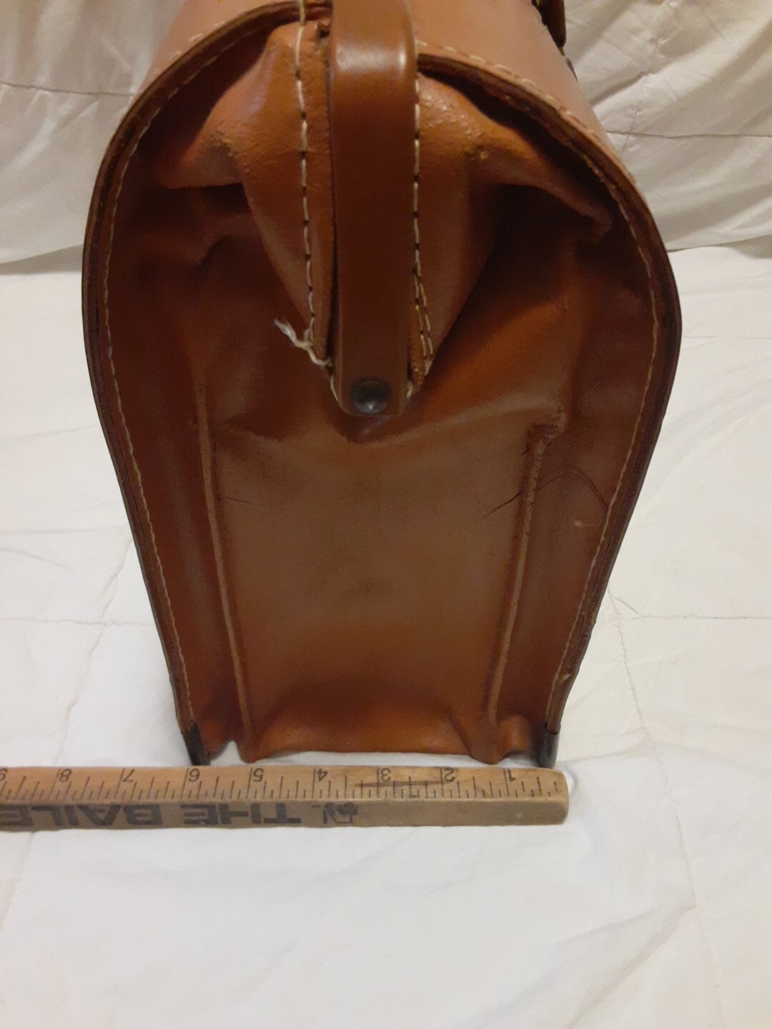Vintage businessman Briefcase Split Cowhide Leather Doctor’s Bag no key 16x6x12″